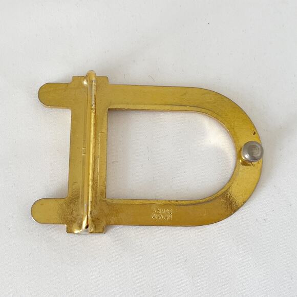 DIOR  Vintage Belt Buckle Gold Tone Black Enamel - Picture 4 of 10